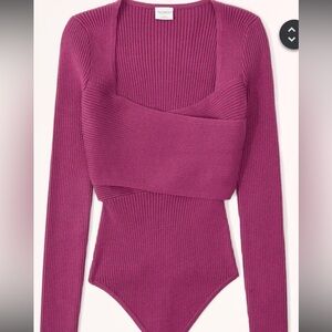 Abercrombie & Fitch LuxeLoft Wrap Sweater Bodysuit